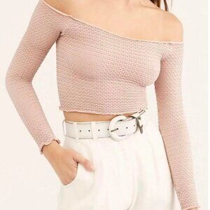 Intimately Free People Women's Textured Seamless Cropped Top Sz XS - S Pink NWT